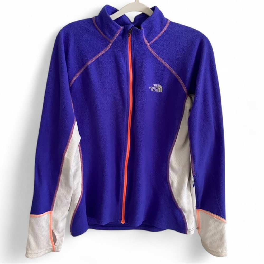 The North Face Womens Purple Fleece‎ Jacket Vapor Wick Full Zip Stretch Sz M
